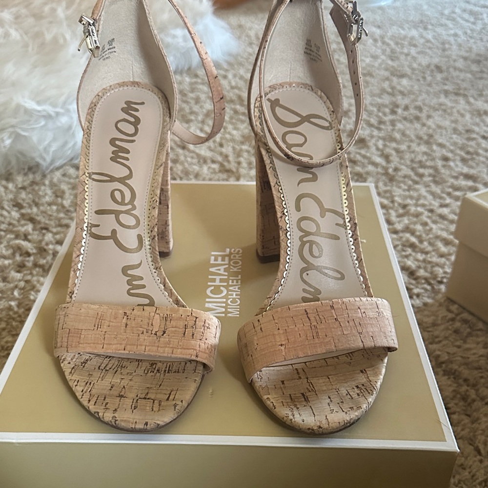 Sam Edelman Tan Cork Heels
